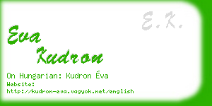 eva kudron business card